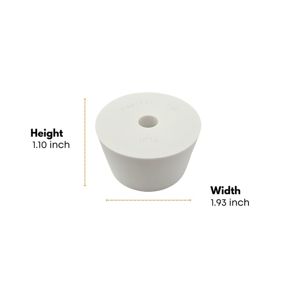 Drilled Rubber Stopper (#10-3 Pieces) | Solid Rubber Stopper Bungs for Use with