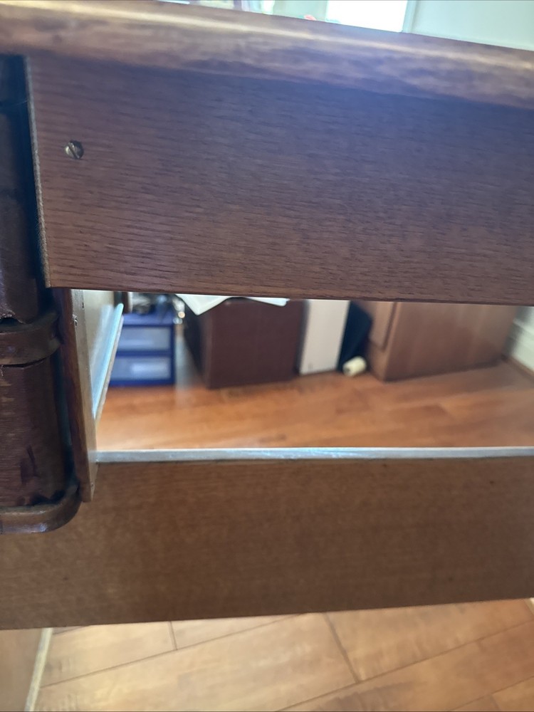 Antique Oak Ornate Sewing Machine Desk