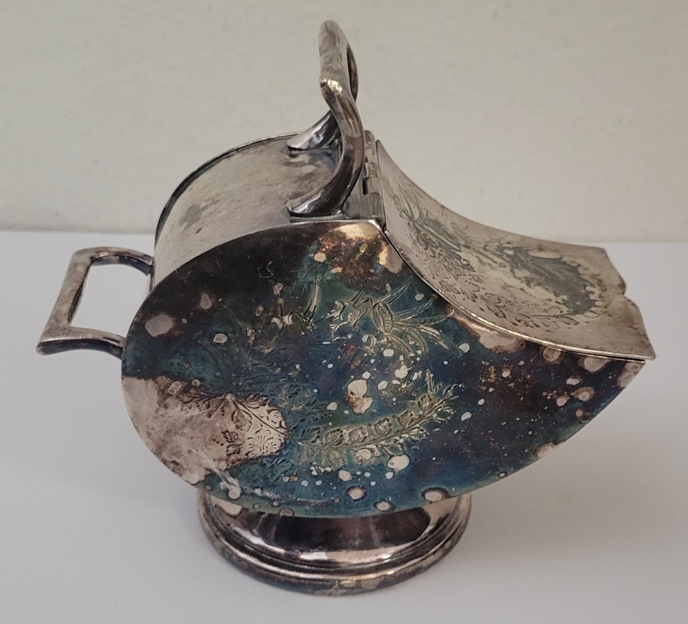 Vintage Tarnished Silver Small Sugar Server