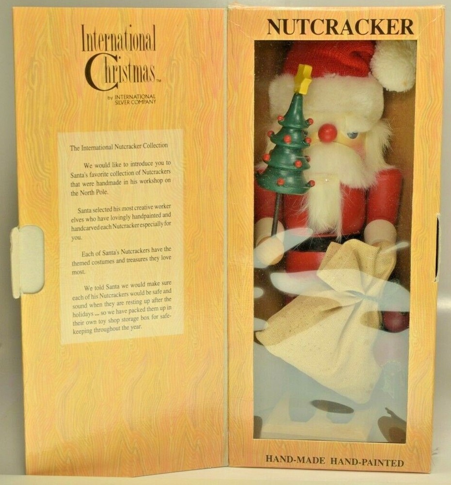 Hand-Painted Hand-Made Nick Evergreen Nutcracker #3183 International Silver co