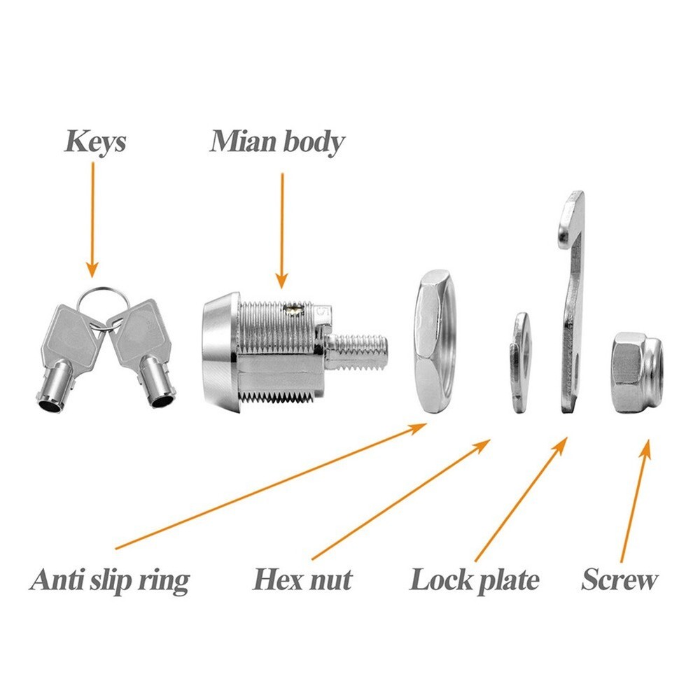 Secure and Reliable Chrome Finish Camlock with Keys Tool Box Replacement Lock
