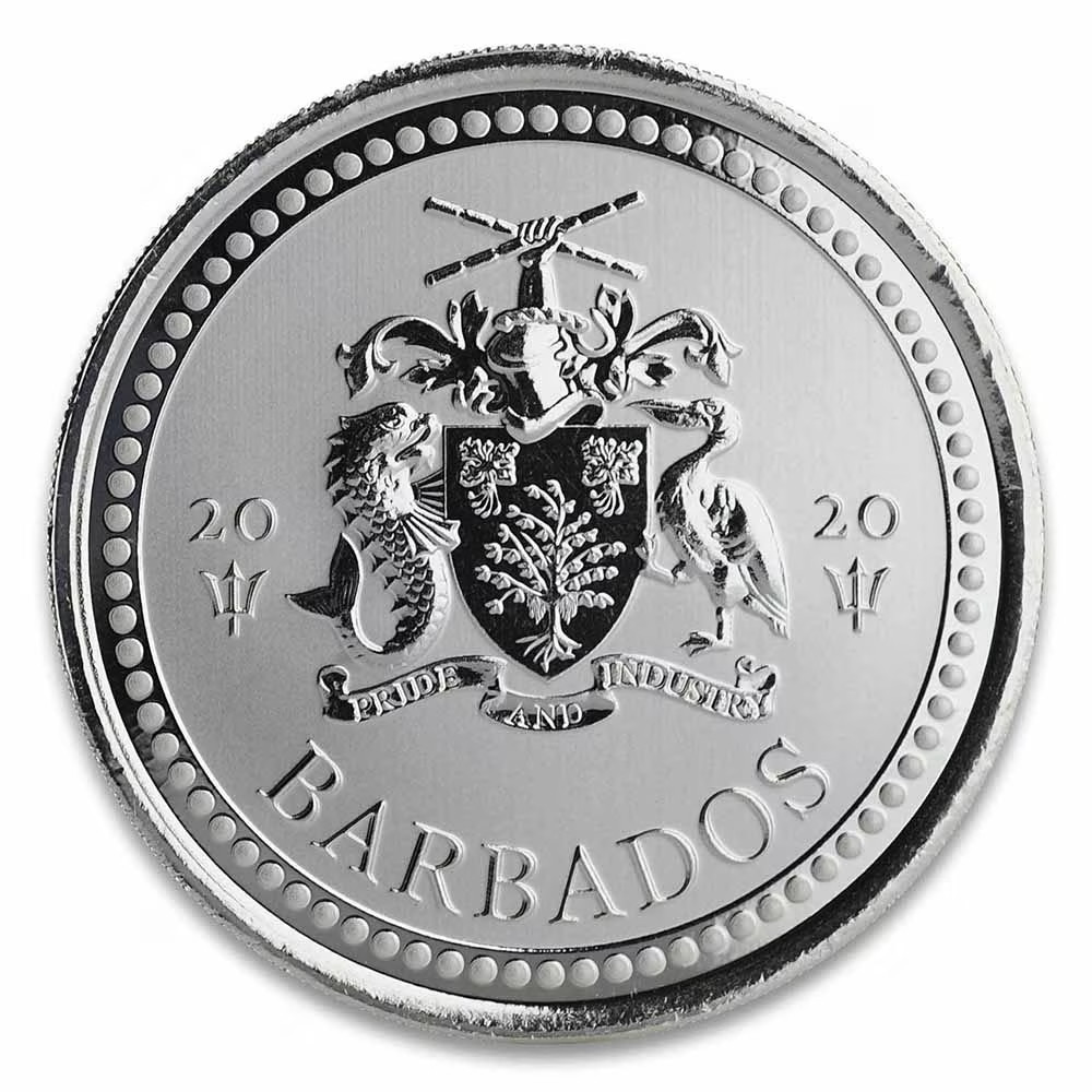 2020 1 oz Barbados Trident Silver Coin