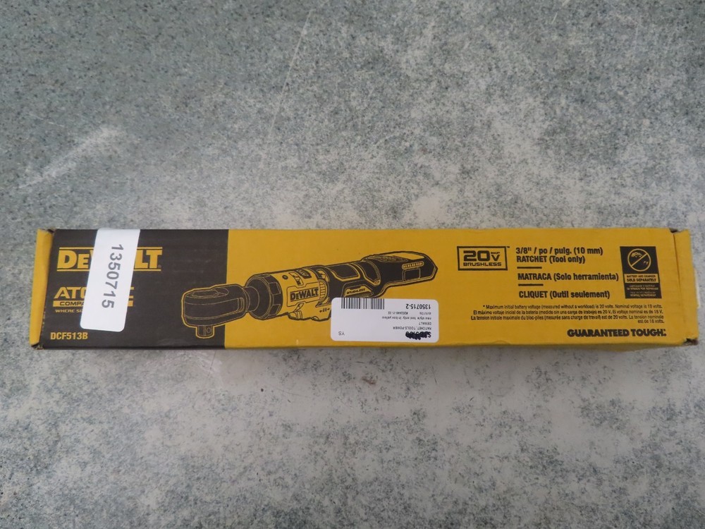 DEWALT ATOMIC COMPACT SERIES 20V MAX Brushless 3/8'' Ratchet DCF513B (Tool Only)
