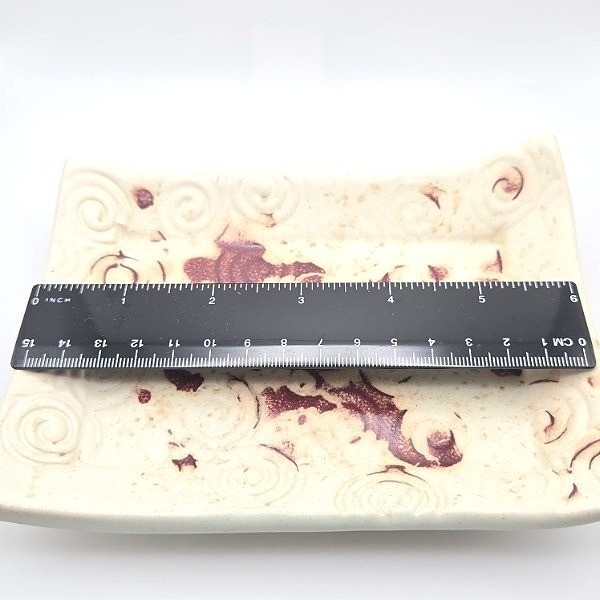 Handmade Ceramic Rectangular Dish Swirl Embossed Textured Rustic Kitchen Decor