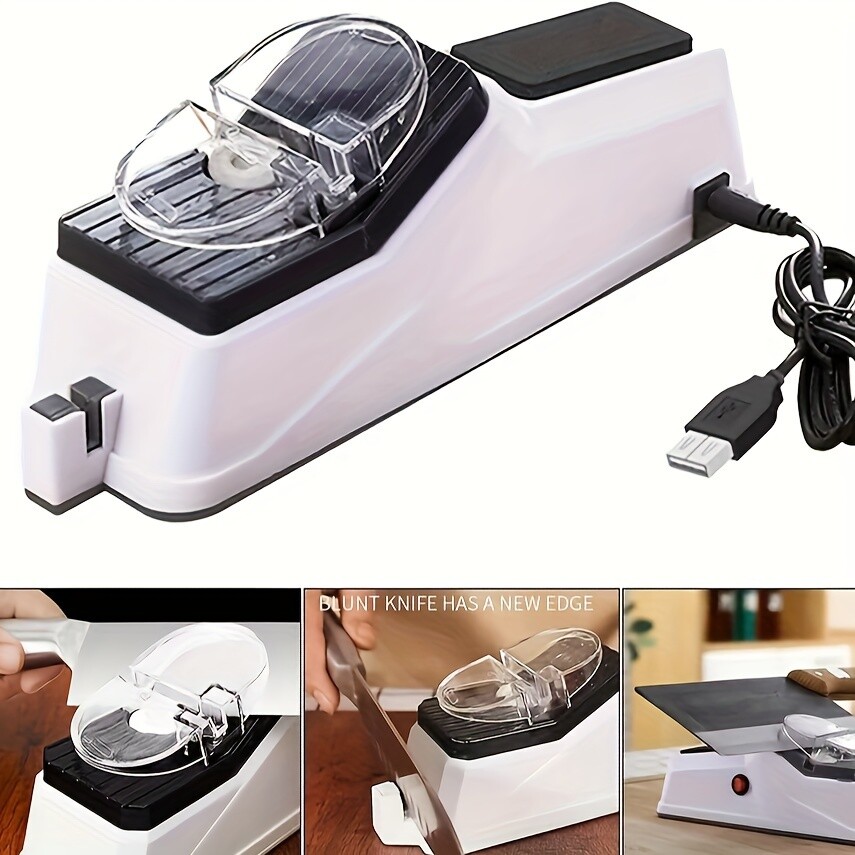 1pcs USB Electric Knife Sharpener Sharpening Stone, Kitchen Gadget