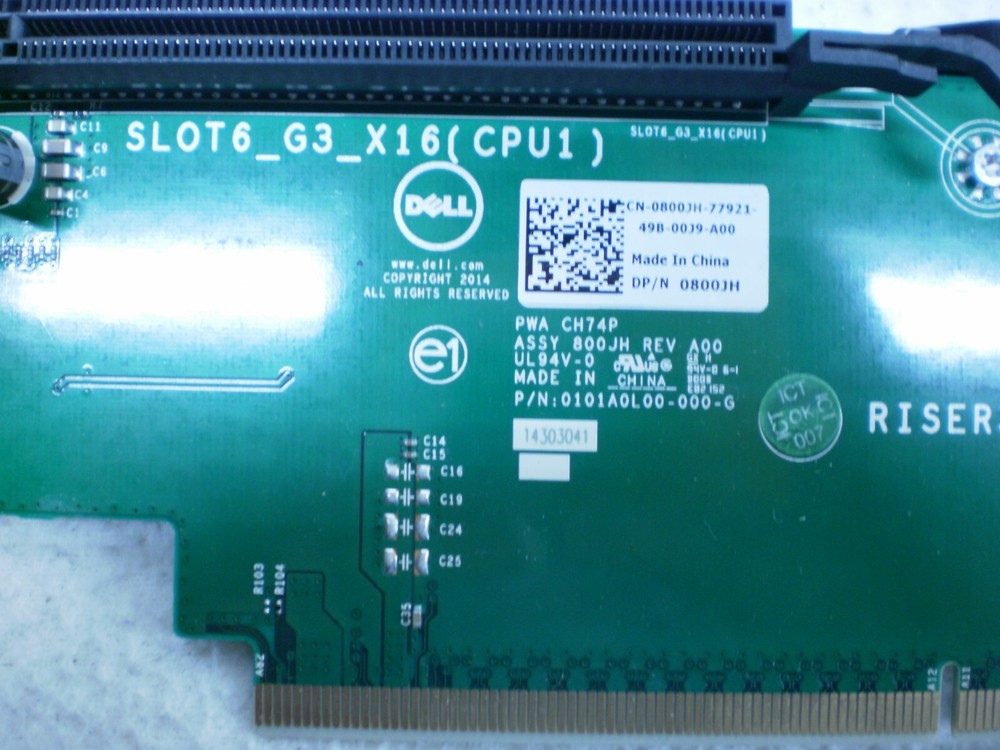 DELL server parts, RISER3 LEFT 800JH CARD GPU, riser2 center card, Riser 1 Right