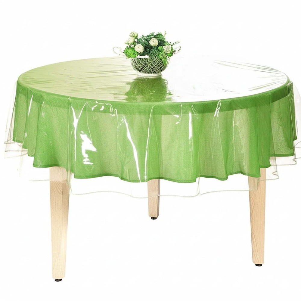 BNYD Clear Plastic Tablecloth Protector, Table Cloth Vinyl 70" (Round),