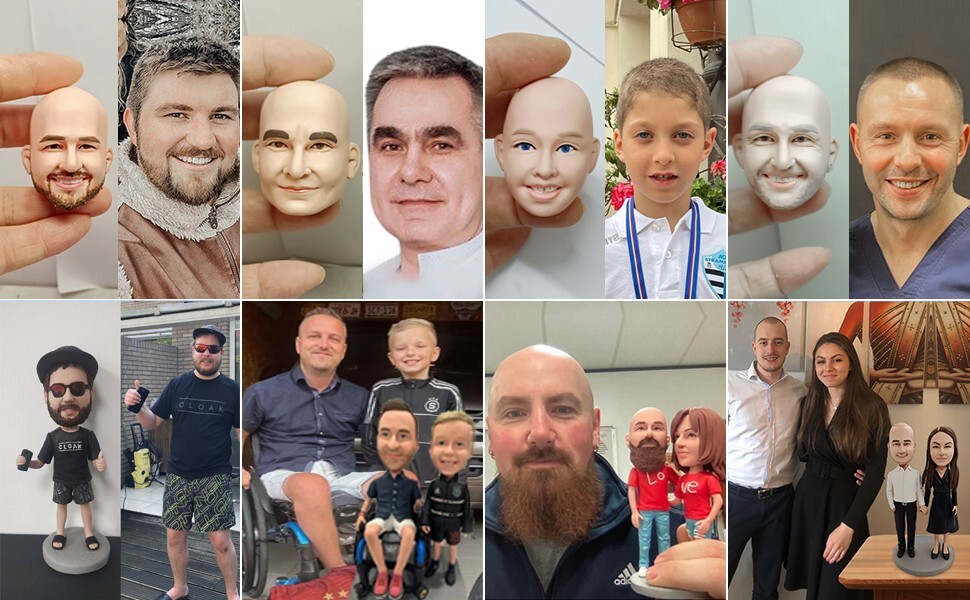 Custom Bobblehead Figures Personalized from Picture, Fully Handmade Customized