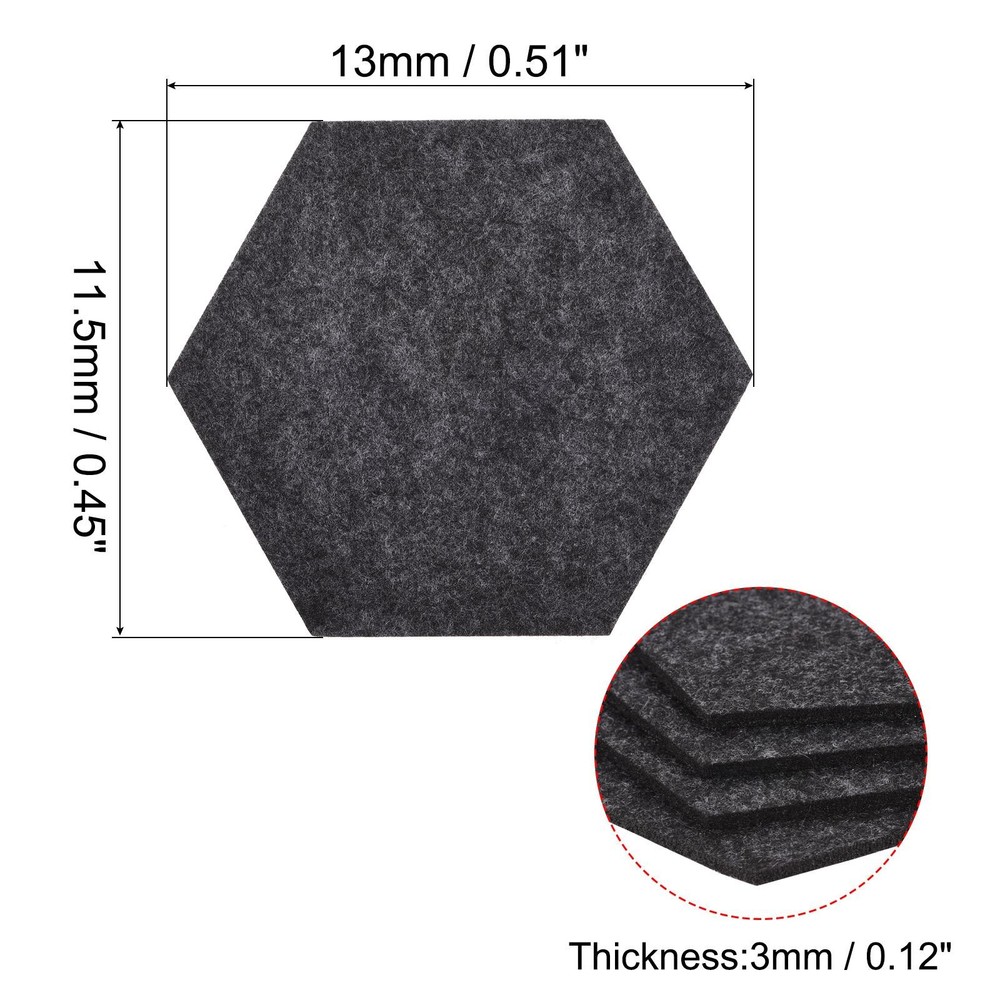 Felt coasters 9pcs hexagonal pads coasters, grey