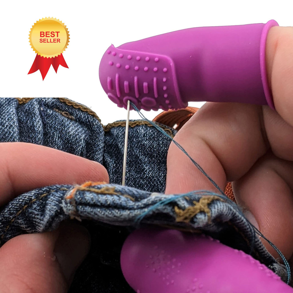 FLEX Thimbles | 9-Pack | 3X-Thick THIK-TIP Medium (3) + Medium, Purple