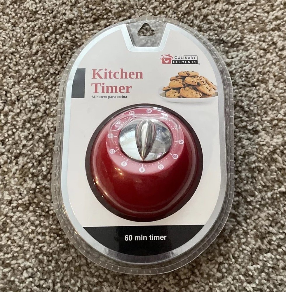 60 Minute Kitchen Timer by Culinary Elements Red NEW