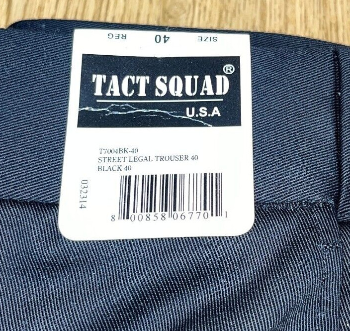 NWT Tact Squad 40R Black Pants