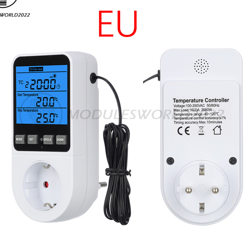 Digital Thermostat Outlet Plug Temperatures Controller Socket Timing Backlight