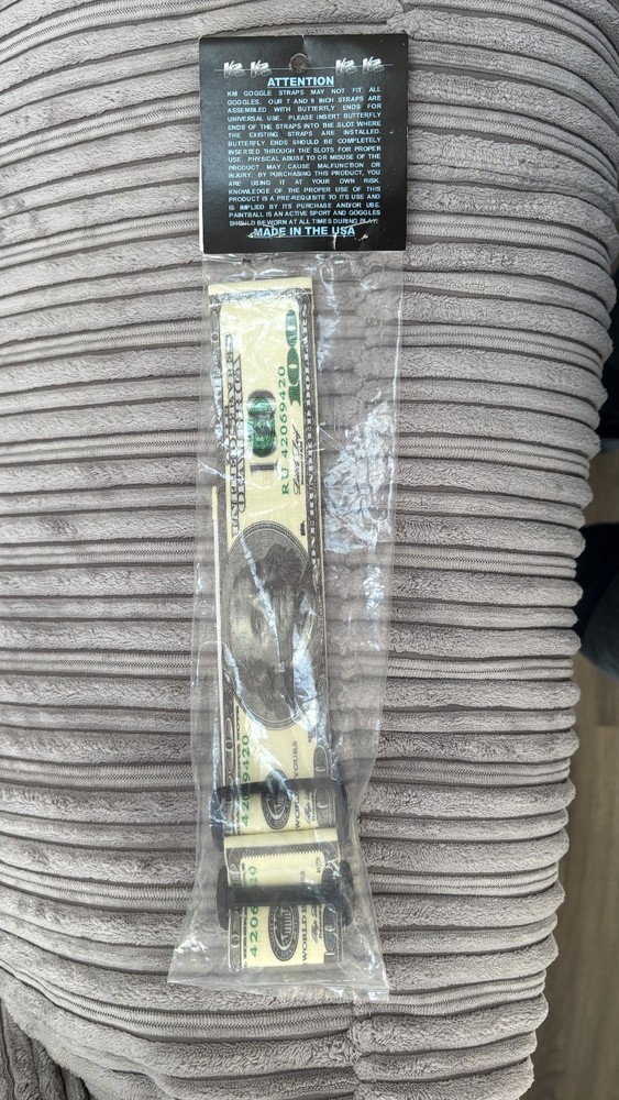 OG VINTAGE KM GOOGLE STRAP $100 bill Benjamin