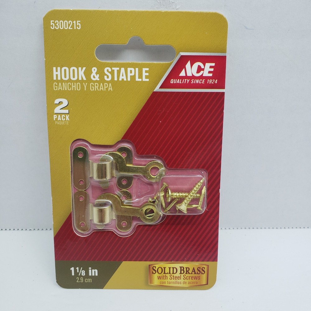 ACE Hook & Staple  SOLID BRASS   1-1/8"  #5300215