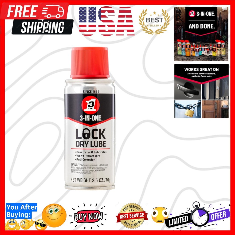 Lock Dry Lube, 2.5 OZ