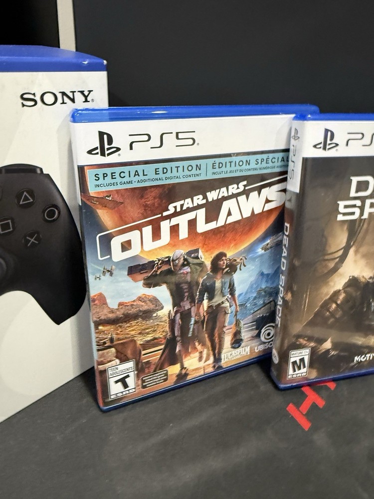PlayStation 5 Bundle with DualSense Controller, Star Wars Outlaws, Dead Space