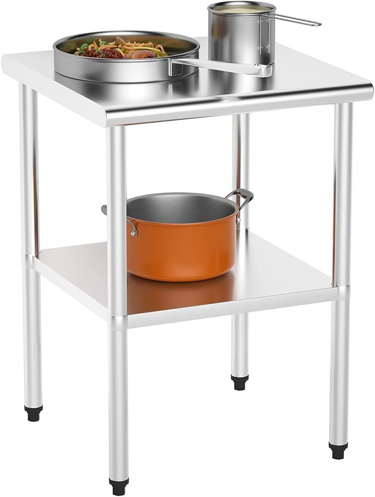 24'' x 24'' Stainless Steel Table for Prep & Work with UnderShelf for Kitchen