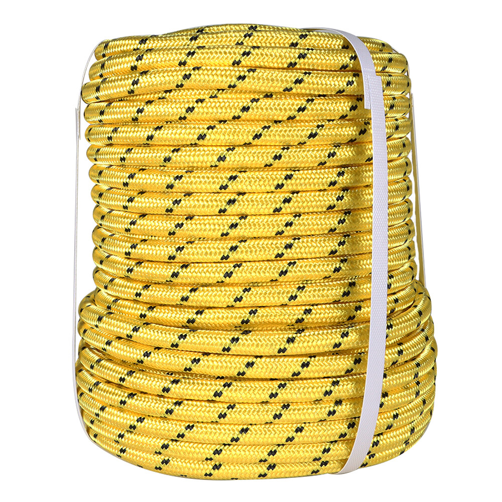 6180Lbs Breaking Strength 1/2"×200' Bull Rope Double Braid Polyester Rope Yellow
