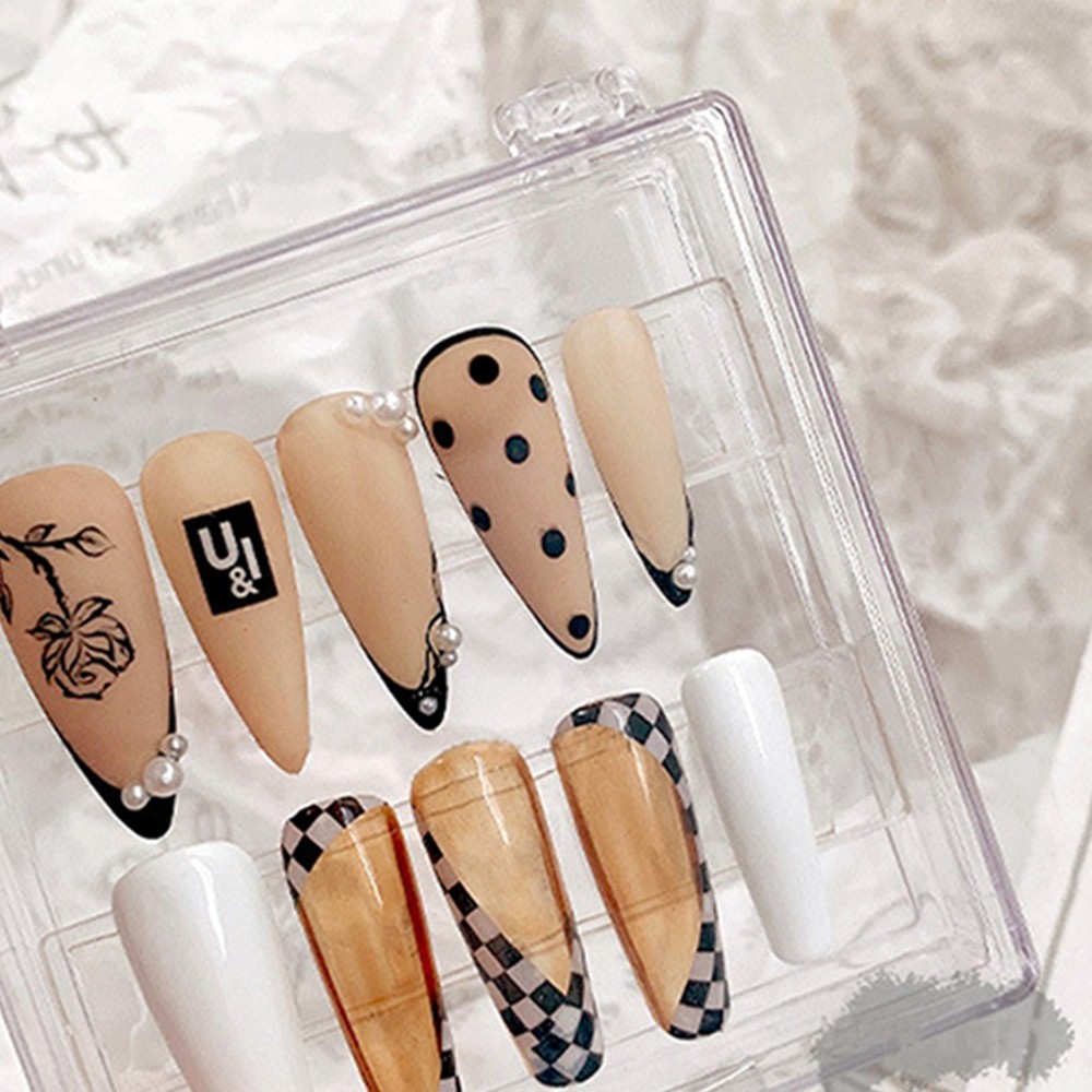 8pcs Nail Tips Box Press on Nails Storage Case Organizer Case Packaging Box