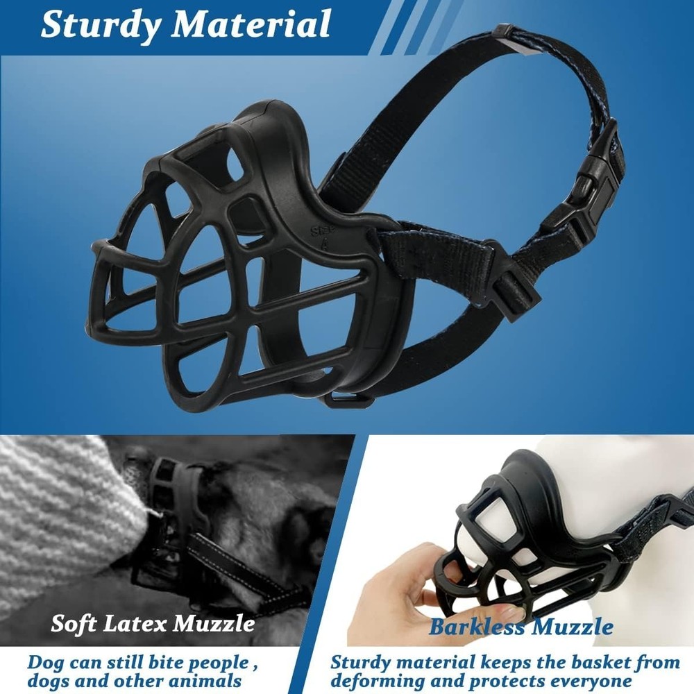 Malleable Silicone Dog Muzzle - Adjustable Design for Safe Grooming & Training