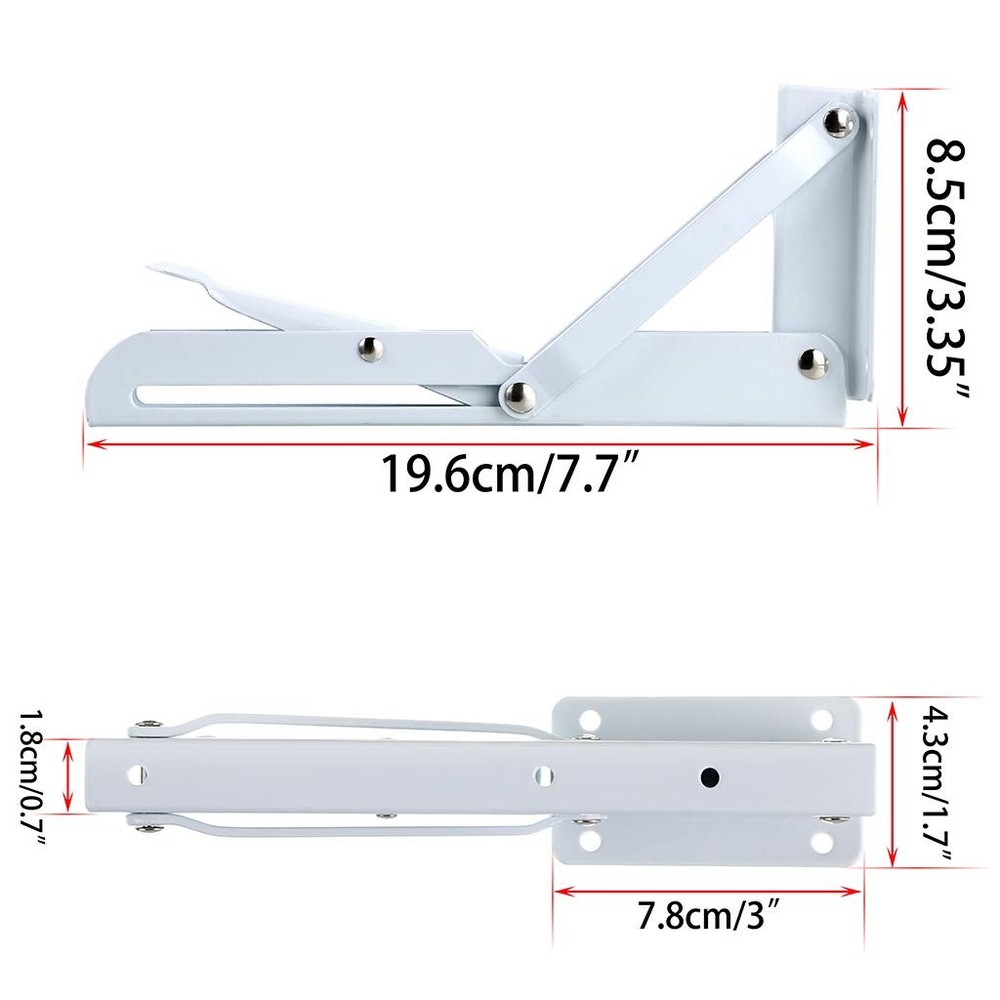 Sturdy Folding Shelf Brackets - Heavy Duty Metal Triangle Table Bench Folding...