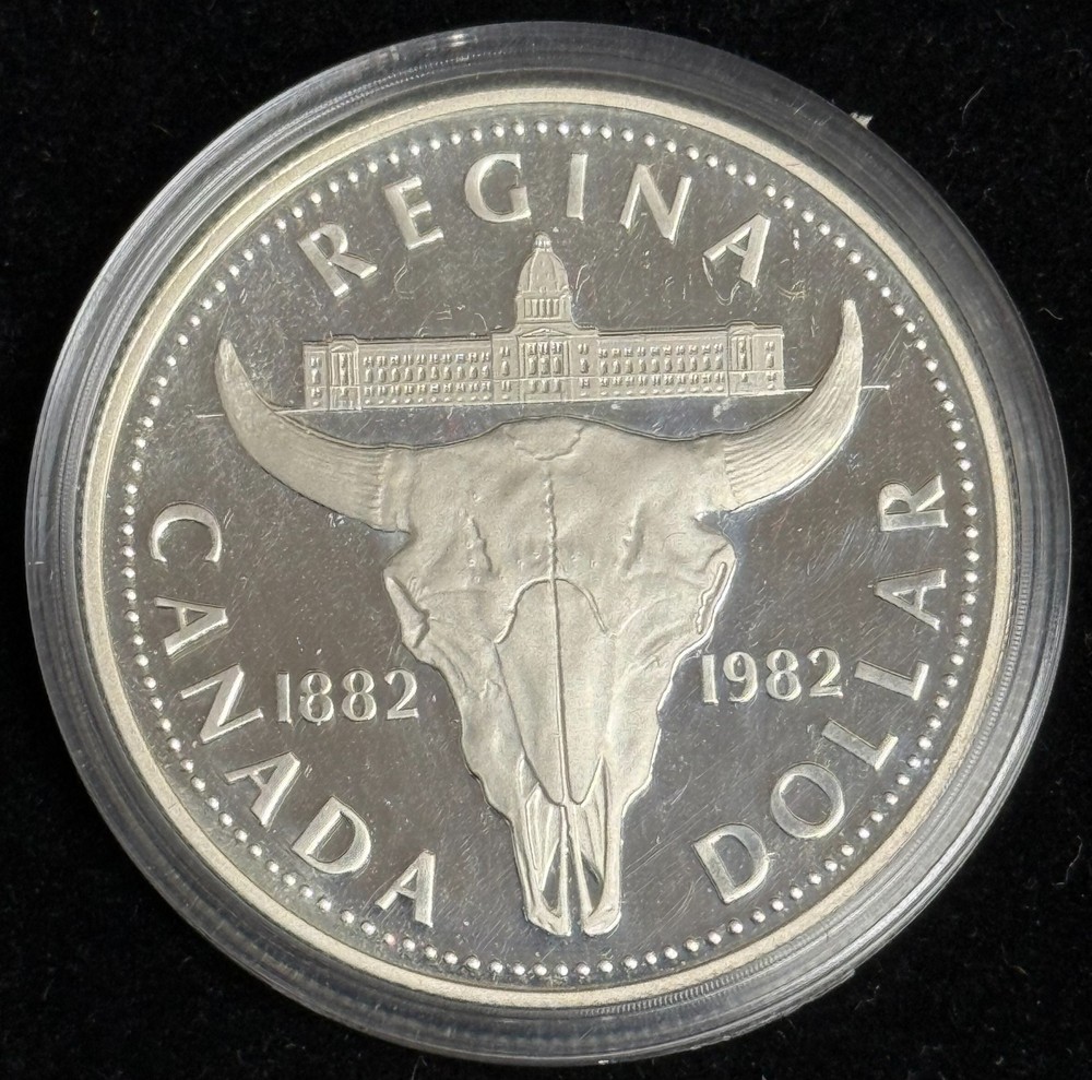 1982 Canada Proof Commemorative Silver Dollar - Regina Dollar