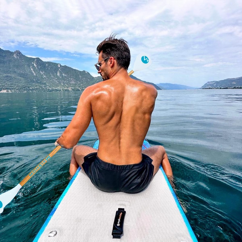 MoiShow SUP Paddle Board Adjustable 4-Piece Floating Paddleboard Paddle Oar