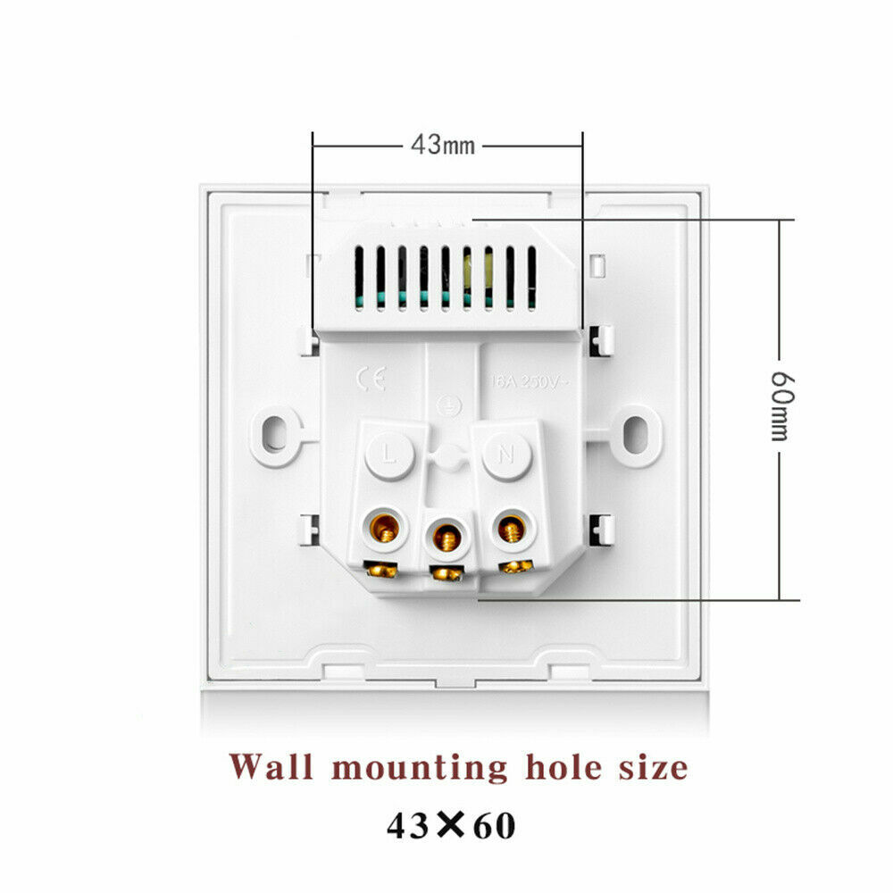 220V EU Glass Panel Wall Socket Electrical Power Outlet With USB Charger Port