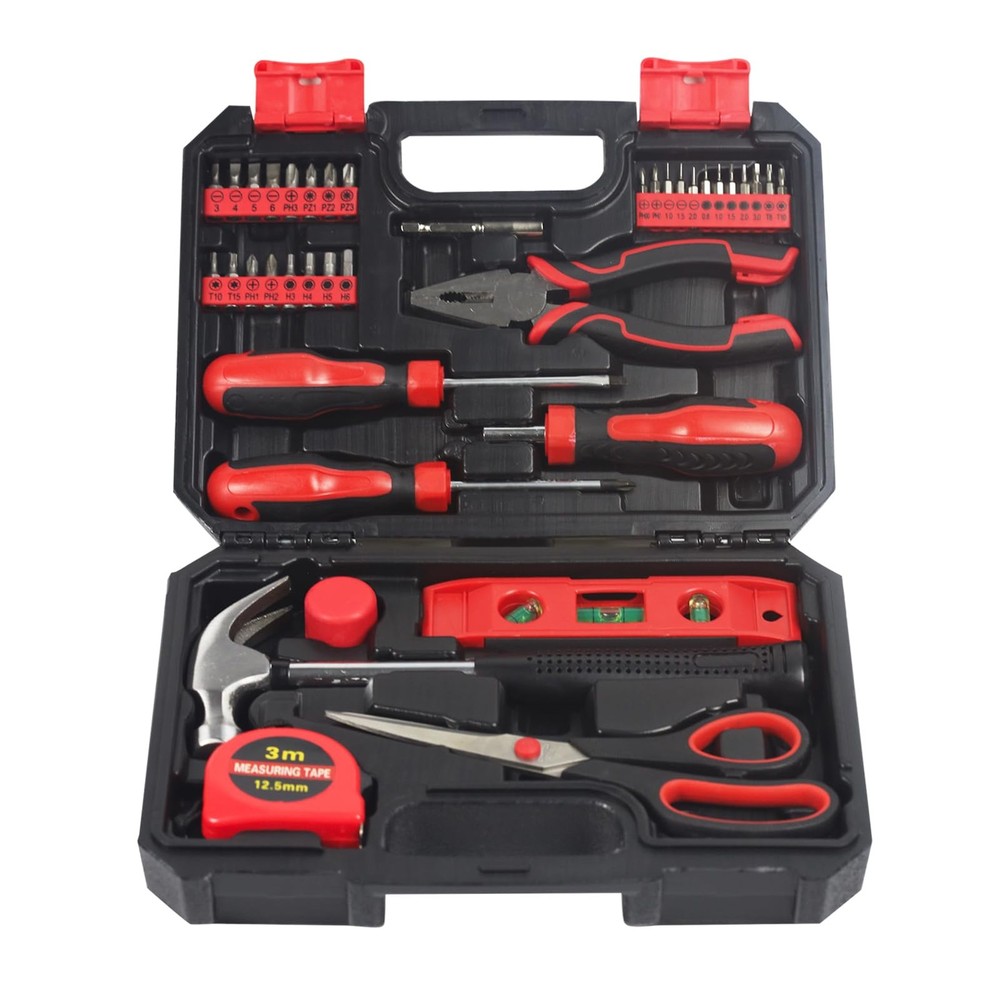 Basic Home Red Tool Kit - 38 Pieces Tool Set with Portable Storage Boxes for ...