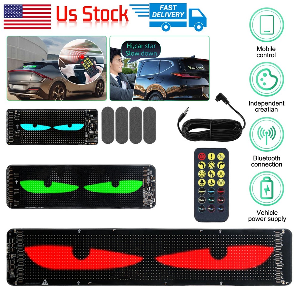 USB LED Car Flexible Sign Scrolling Message Display Screen APP Programmable RGB