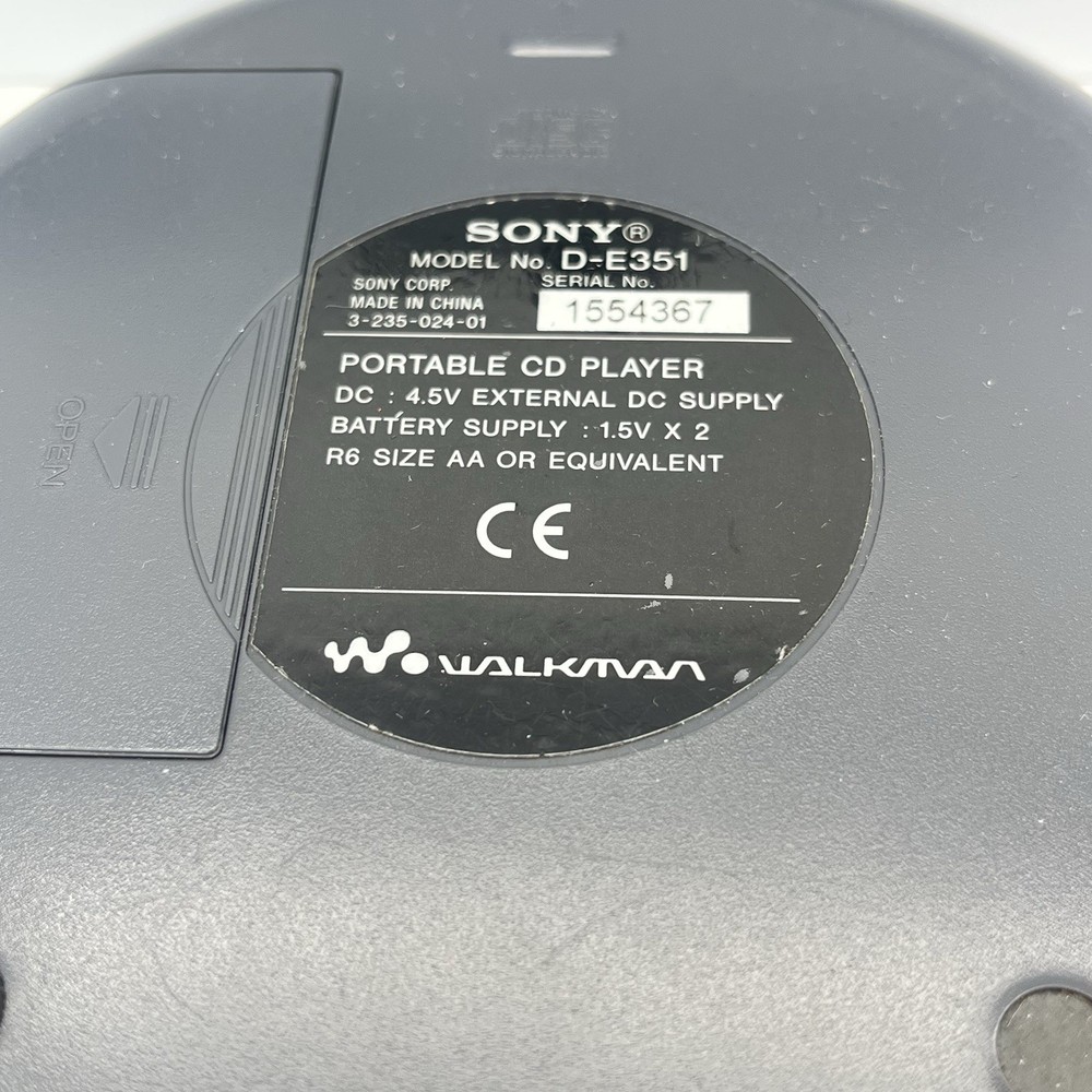 Sony Walkman D-E351 Portable CD Player Boxed Working Silver
