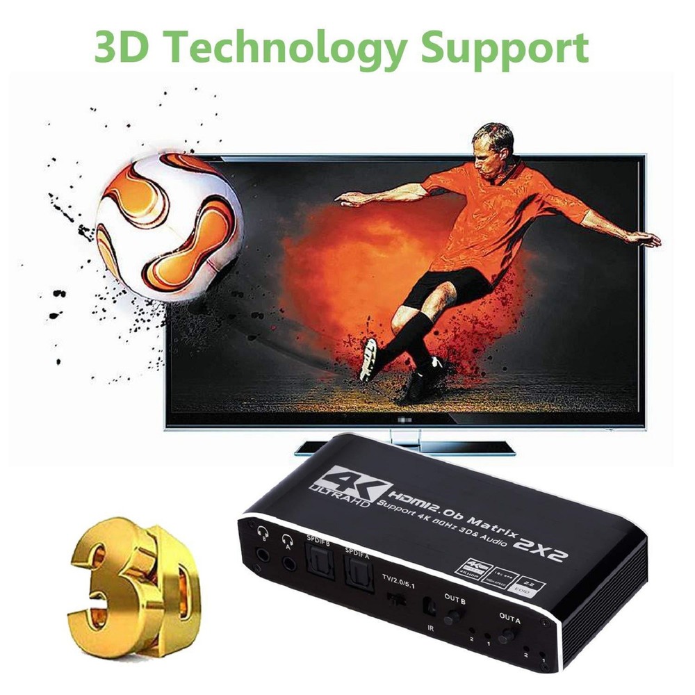 2 in 2 out 4K HDMI Matrix Switch 2x2 Full HD 1080P Video Processor Adapter B
