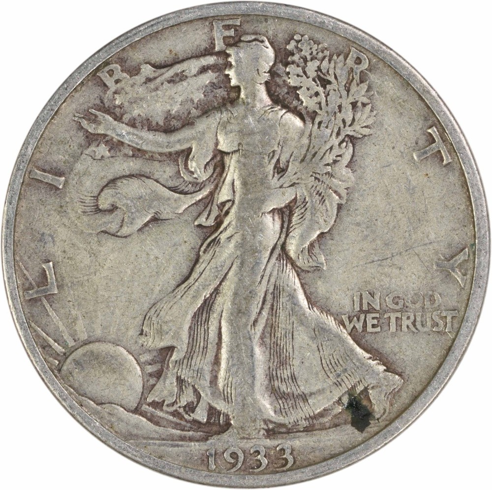 1933-S Walking Liberty Silver Half Dollar VF Uncertified #1013