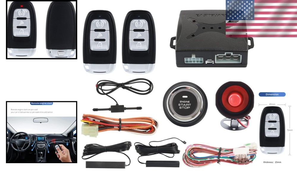 Smart Key PKE Car Alarm System with Remote Start