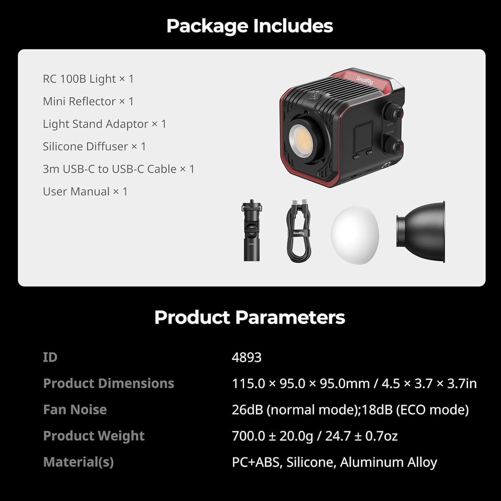 SmallRig RC 100B Bi-Color LED Monolight (Standard Version) 4893