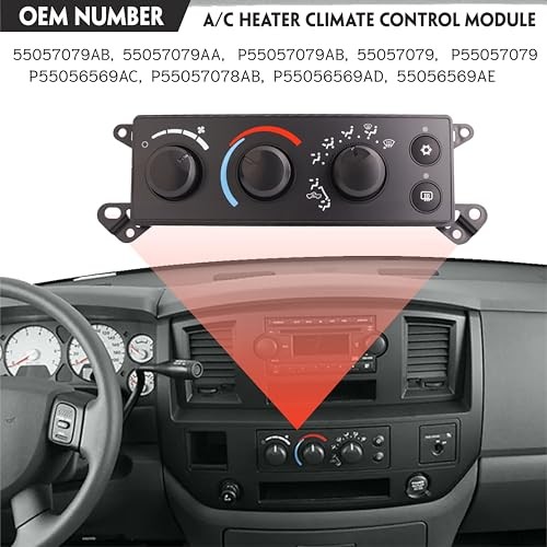 A/C Climate Control Module Panel Fits Dodge Ram 1500 Air 2006-2008
