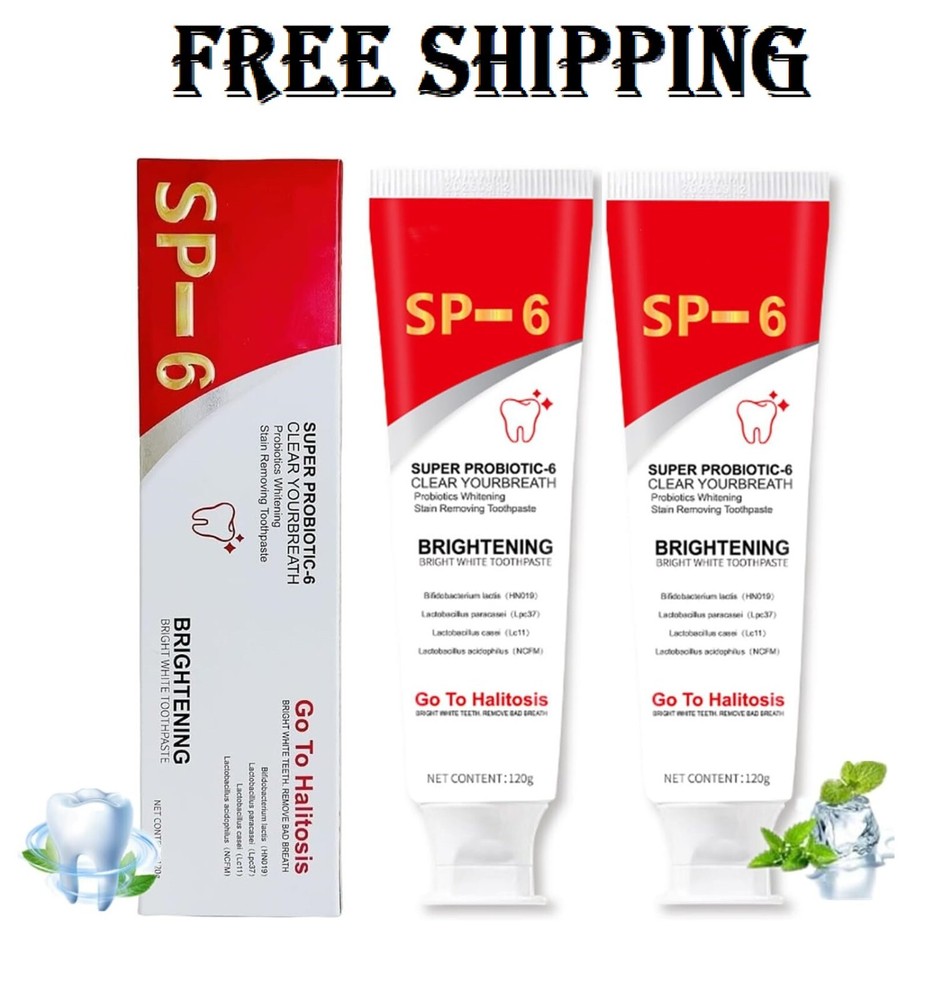 4Pcs Super Probiotic SP-6 Toothpaste, Probiotics Bright White Toothpaste, Sp 6