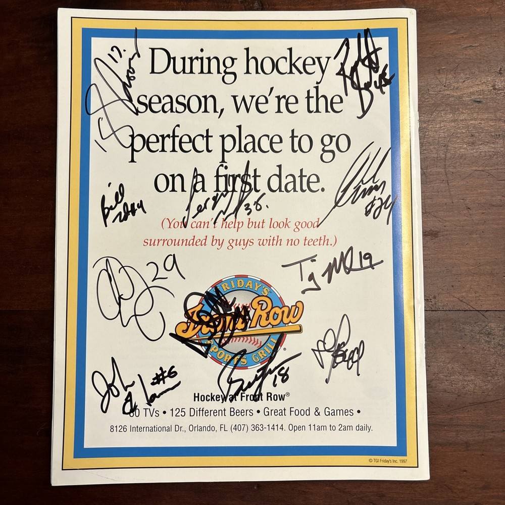 Team Autographed 1997 Orlando Jackals Season Program Roller Hockey
