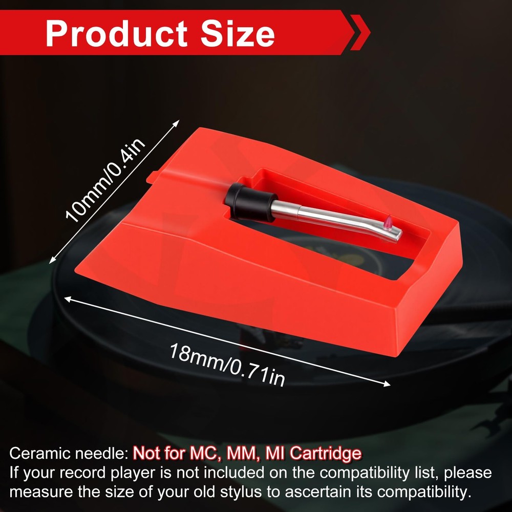 6 Pack Record Player Needle Replacement, Upgraded Vinyl Record...