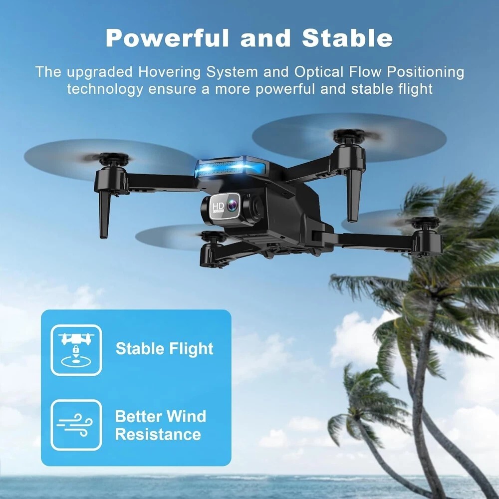 Drone with 1080P Camera - Foldable Remote Control Quadcopter Black&Blue