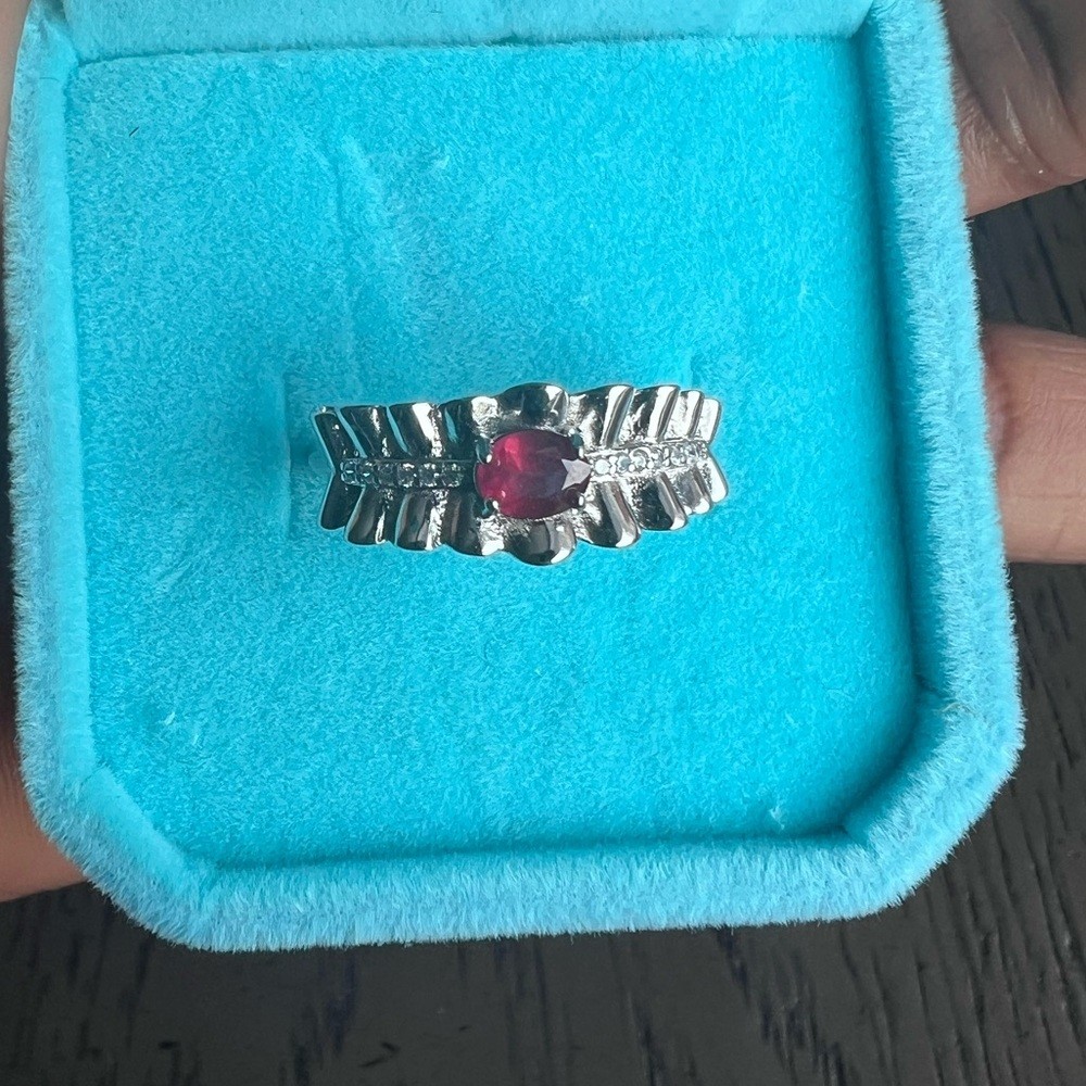 S925 adjustable ruby ring