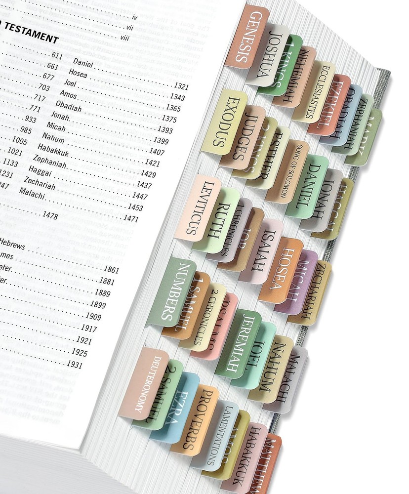Laminated Bible Tabs for Easy Navigation | Large Print Index Tabs, Boho Theme