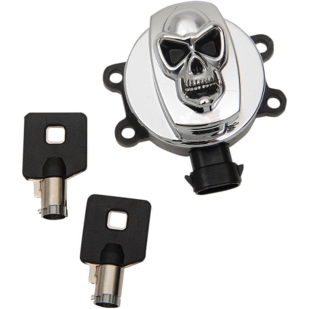 Drag Specialties Chrome Skull Side Hinge Ignition Switch - 2106-0420