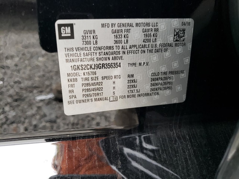 2016 GMC Yukon SUV Screen Player Entertainment System - Used, No Anti-Theft Code