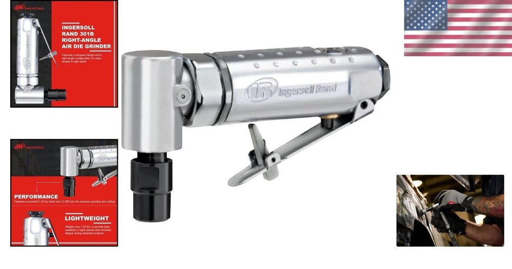Efficient 301B Air Die Grinder - 1/4" Right Angle, High-Speed with Front Exhaust
