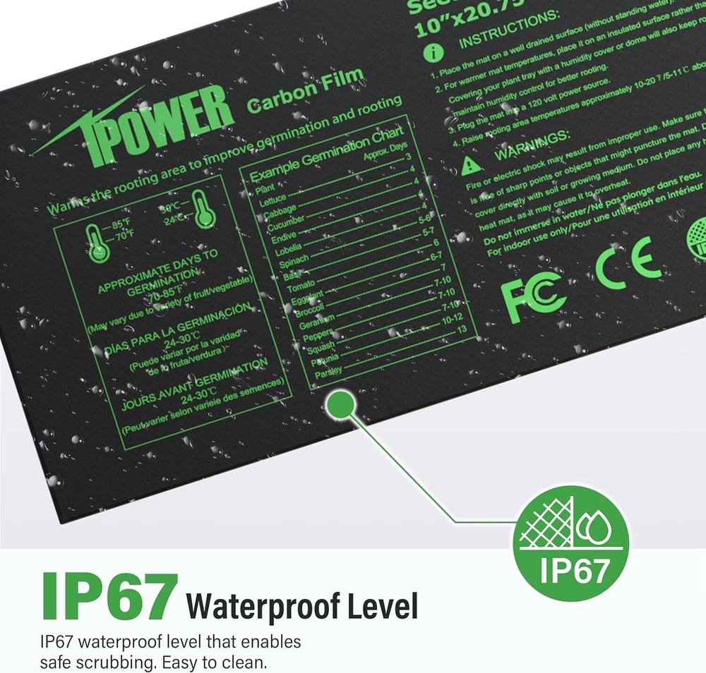 Heat Pad Mat With DUAL Controller REPTILES, Seedling Germination Plants Heating