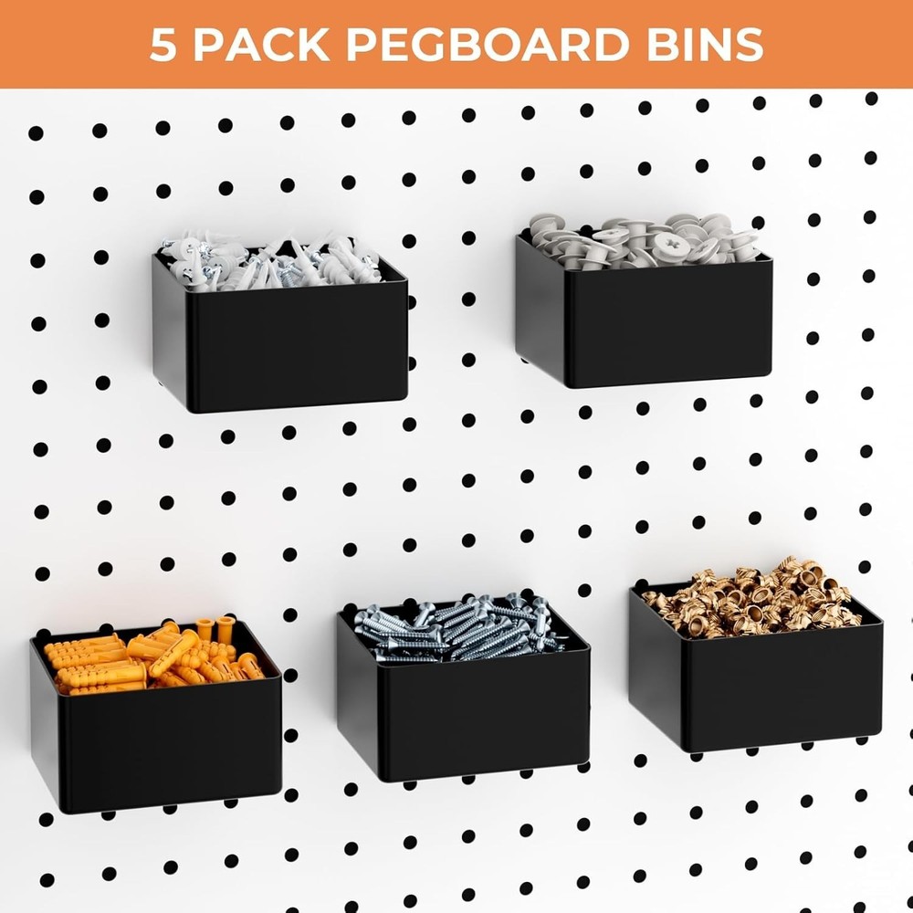 Versatile 120 PCS Pegboard Accessory Kit with Bins for Garage Organization