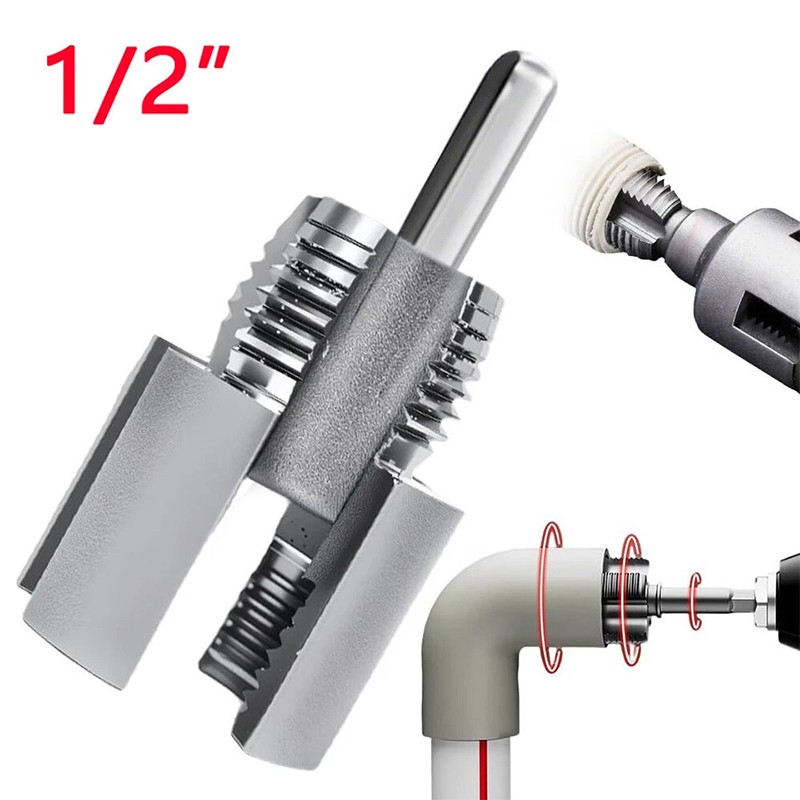 Integrated Internal & External Pipe Threading Tool For 1/2'' / 3/4'' Water Pipes