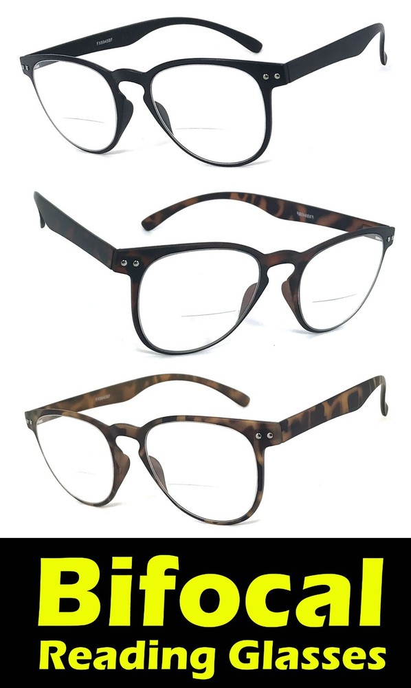 Round Bottom Frame Key Hole Bridge Bifocal Reading Glasses